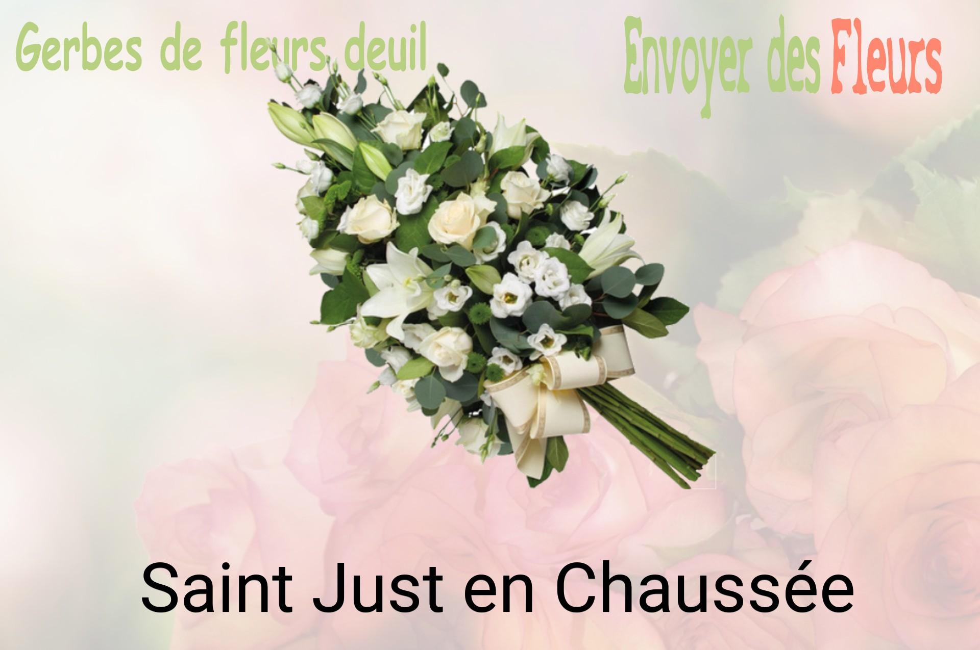 Gerbe de fleurs de deuil livrée à Saint-Just-en-Chaussée